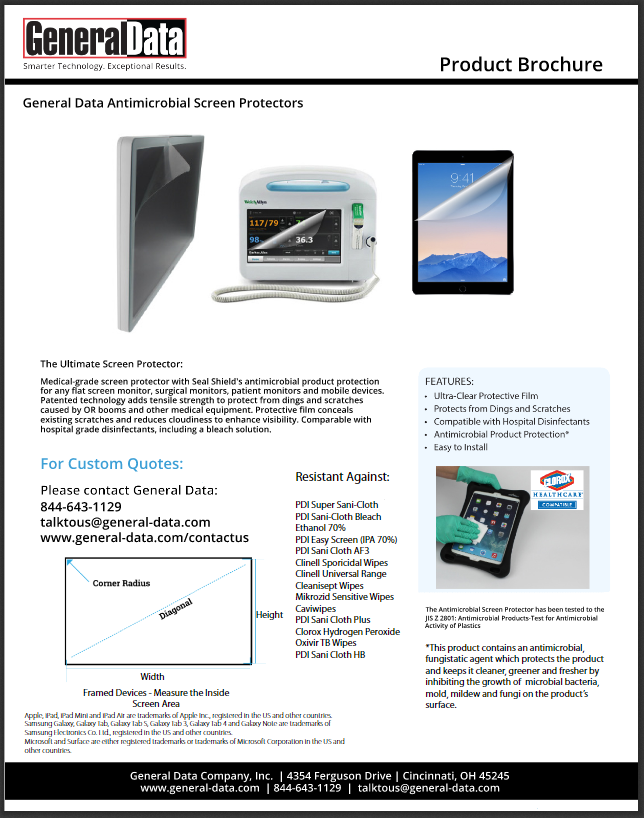 [General Data Antimicrobial Screen Protectors] [Product Brochure]