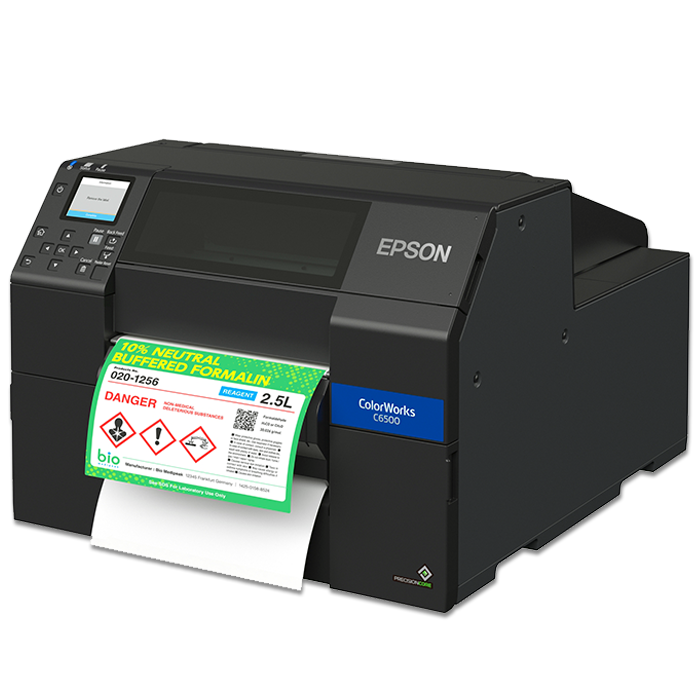 Epson ColorWorks C6500 Color Inkjet Label Printer Printing GHS Labels