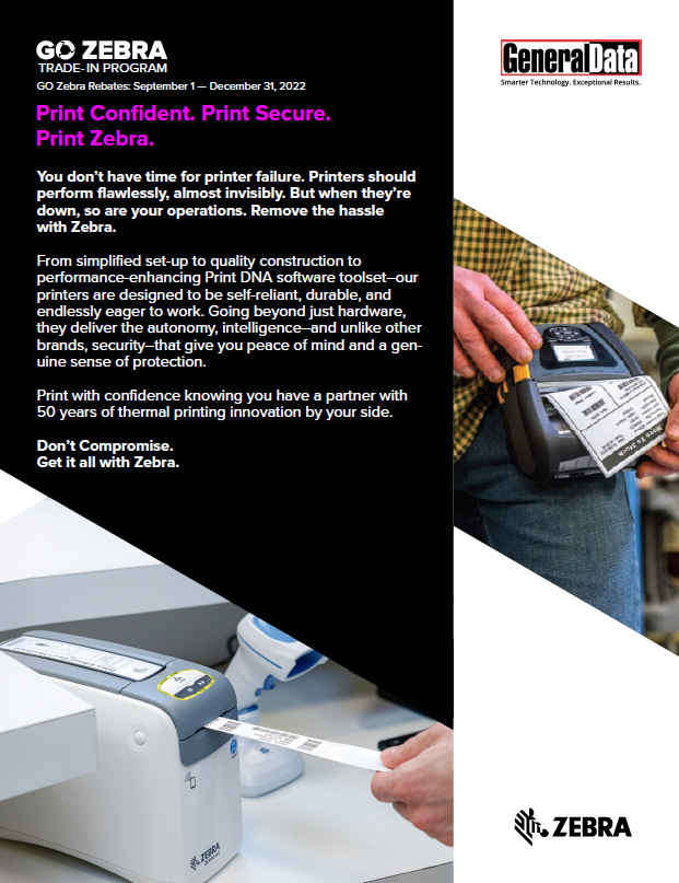 GO Zebra TradeIn Program Printer Brochure General Data