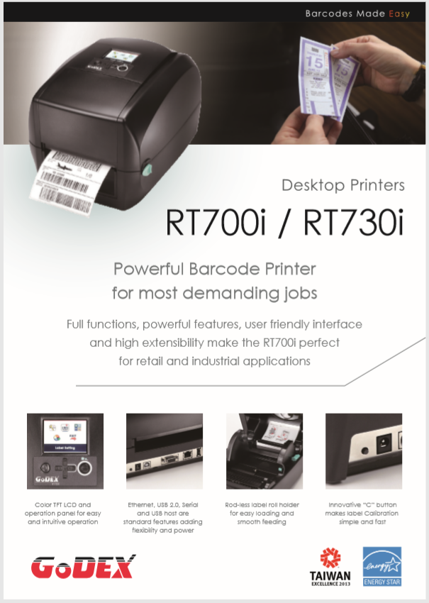 GoDEX RT700i Product Brochure General Data