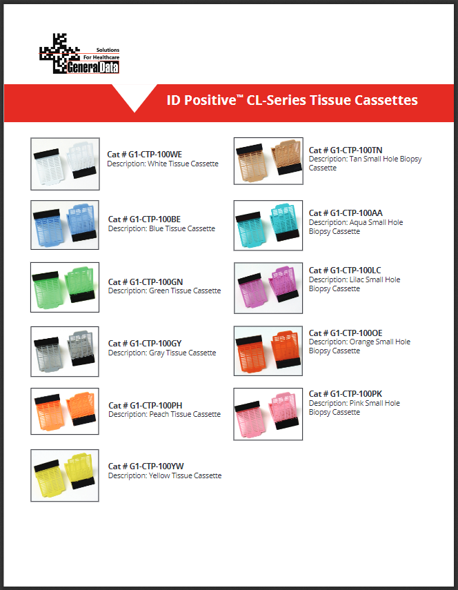 ID Positive CLSeries Tissue Cassettes General Data Company, Inc.