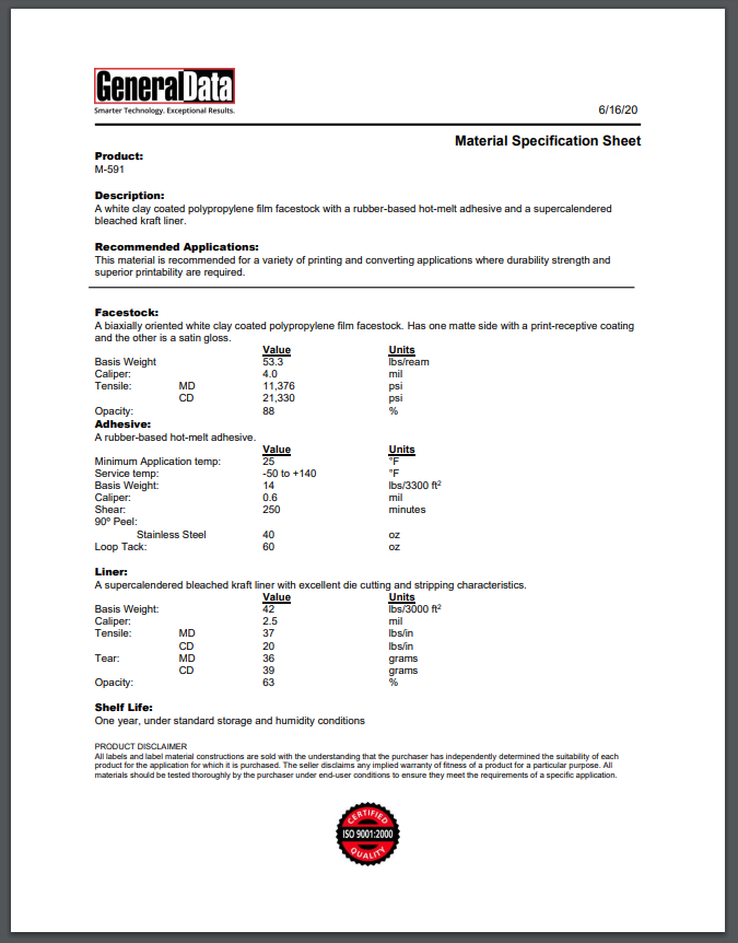 m 01 specification