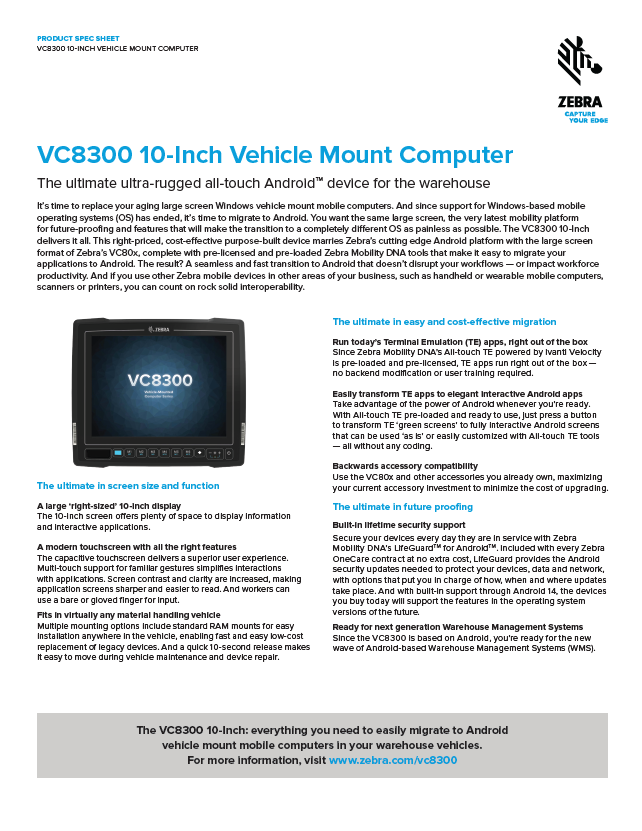 Zebra VC8300 Product Brochure General Data Company, Inc.