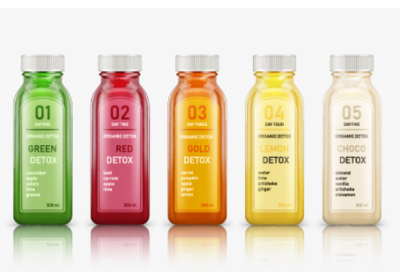 Colorful Labeled Bottles