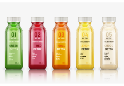Colorful Labeled Bottles