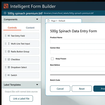BarTender 12 Intelligent Form Builder