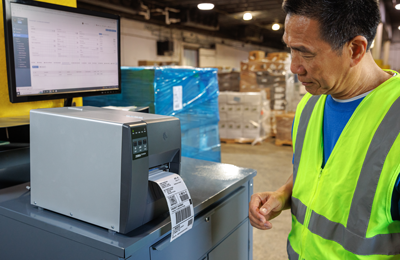 printing shipping labels in a warehouse