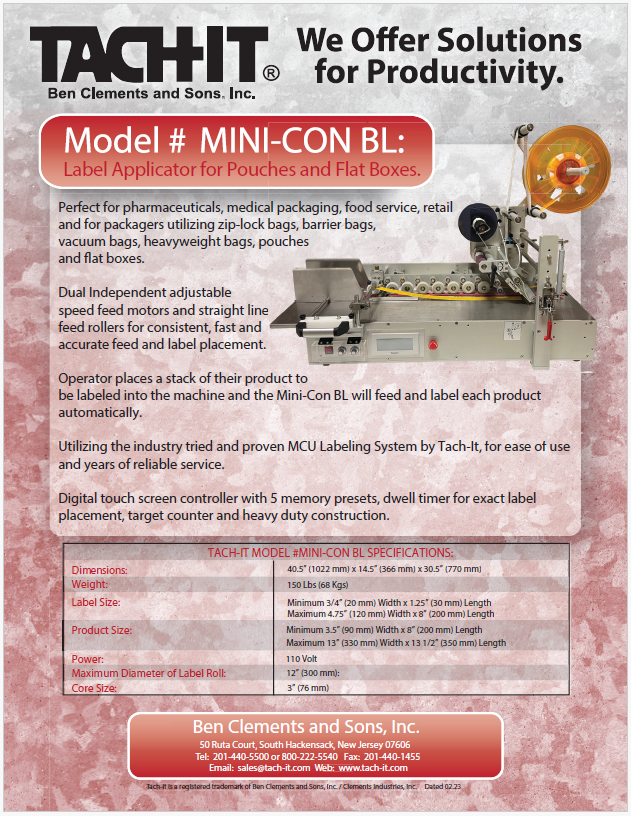 Tach-It Mini-Con BL Product Brochure