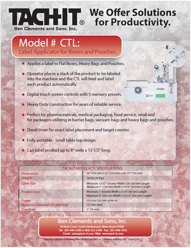 Tach-It Mini-Con CTL Product Brochure