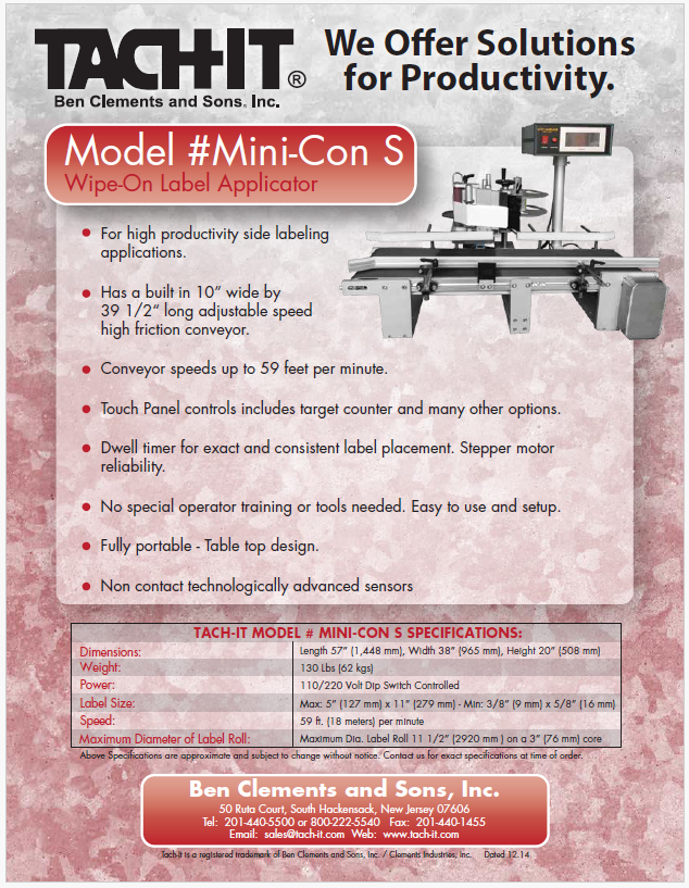 Tach-It Mini-Con S Product Brochure