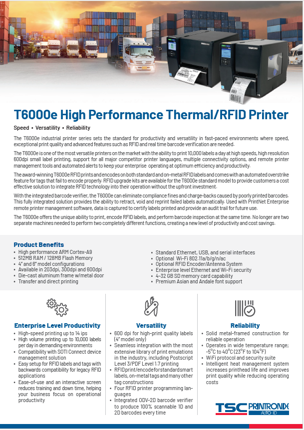 TSC T6000e Datasheet