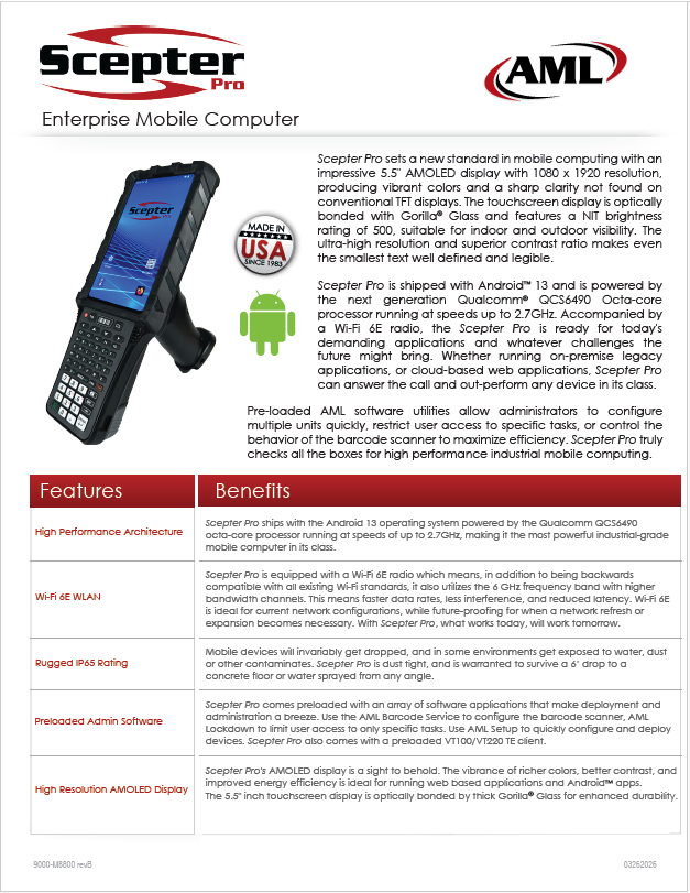 AML Scepter Pro Product Brochure