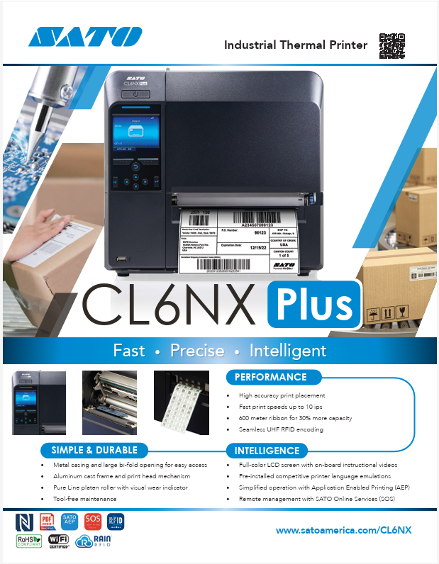 SATO CL6NX Plus RFID Product Brochure
