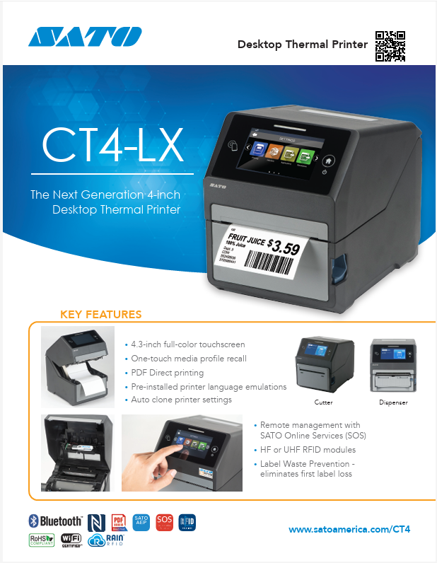 SATO CT4-LX RFID Desktop Printer