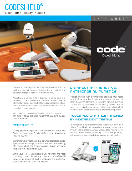 CodeShield Disinfectant-Ready Plastics Brochure