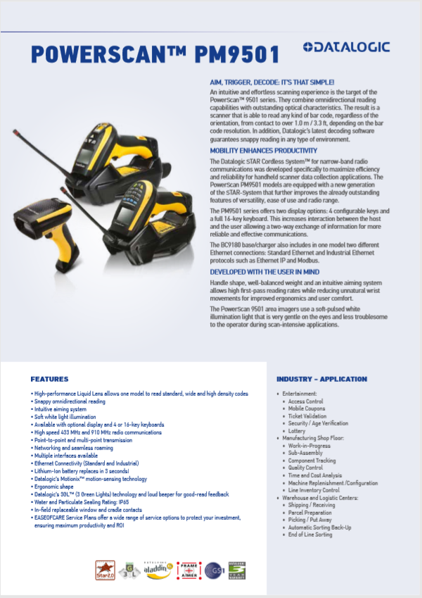 Datalogic Powerscan Product Brochure