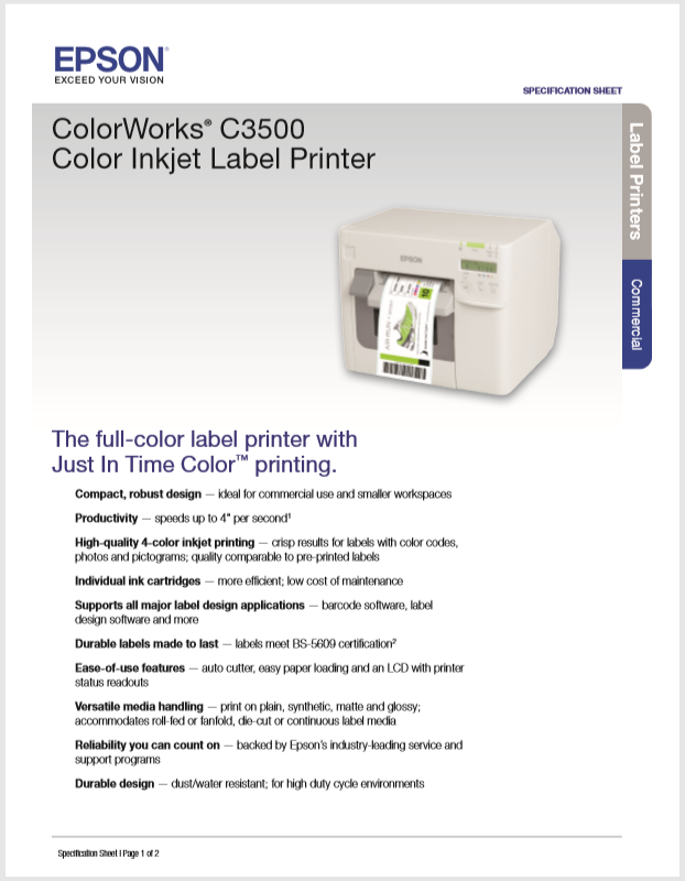 Epson C3500 Product Brochure