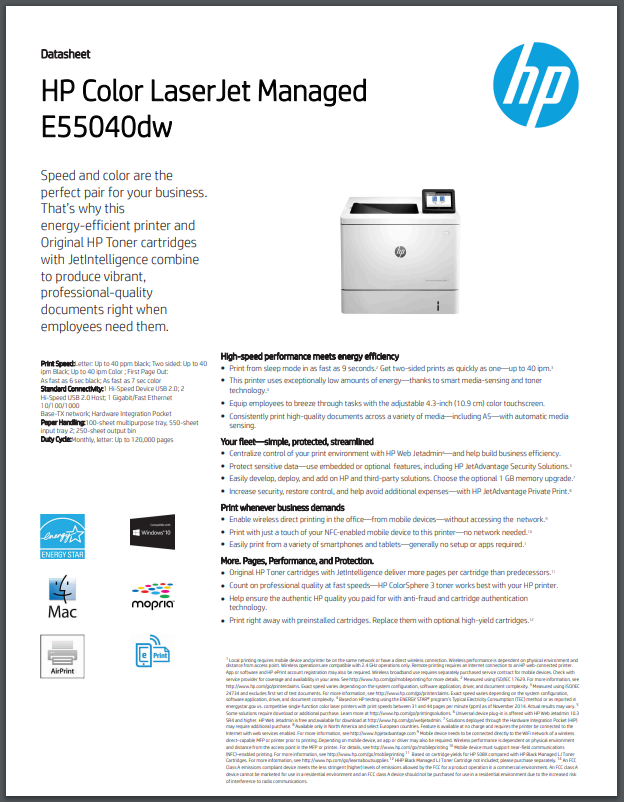 HP E55040dw Color Printer
