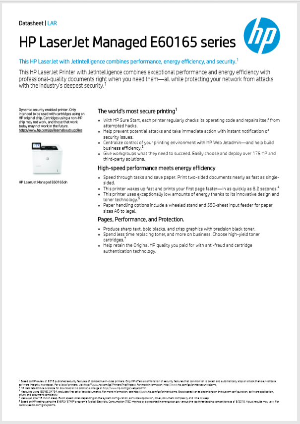 HP E50145dn Monochrome Printer Product Brochure