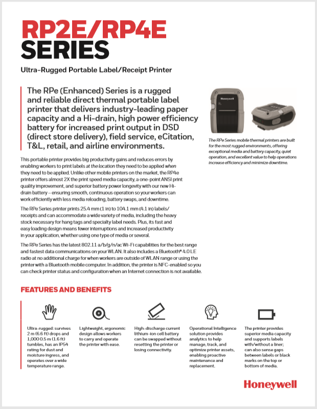 Honeywell RP4 Product Brochure