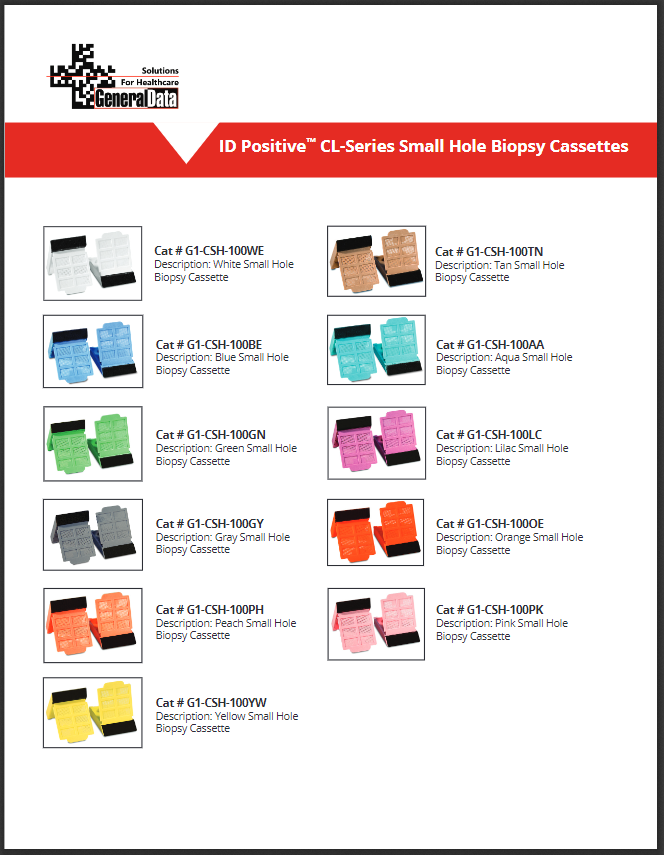 ID Positive CL-Series Small Hole Biopsy Cassettes