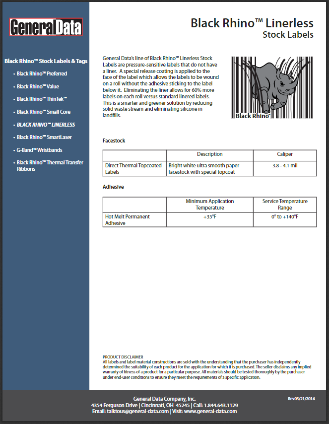 Linerless Labels Product Brochure