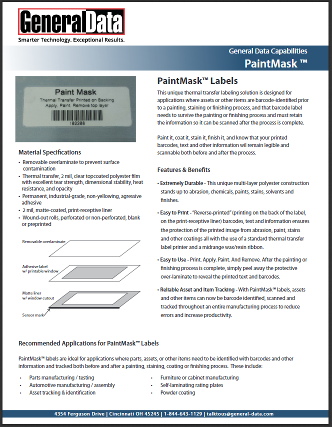 PaintMask Labels Product Brochure