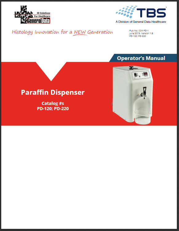 Paraffin Dispenser Operator Manual