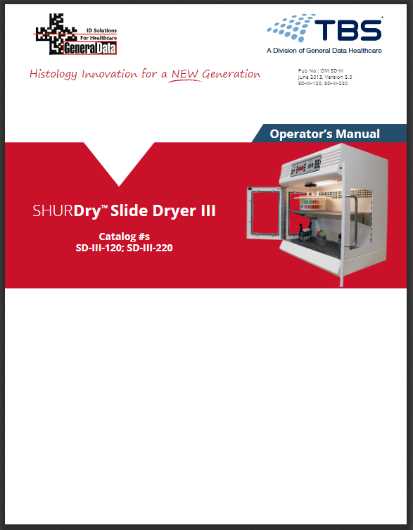 SHURDry Slide Dryer III Operator Manual