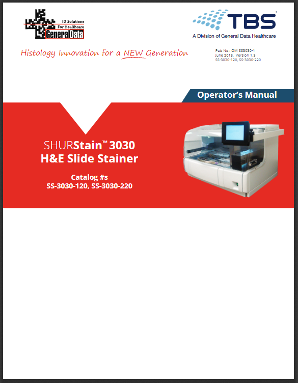 SHURStain H&E 3030 Slide Stainer Operator Manual
