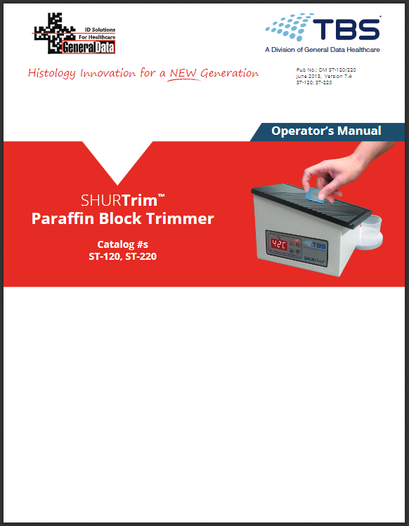 SHURTrim Paraffin Block Dewaxer Operator Manual