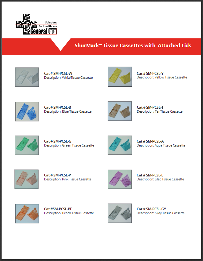 ShurMark Tissue Cassettes with Attached Lids Brochure