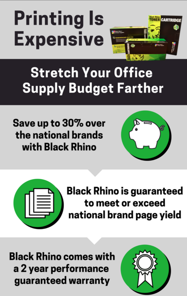 Stretch Your Office Supply Budget Farther With Black Rhino Printer Supplies Infographic