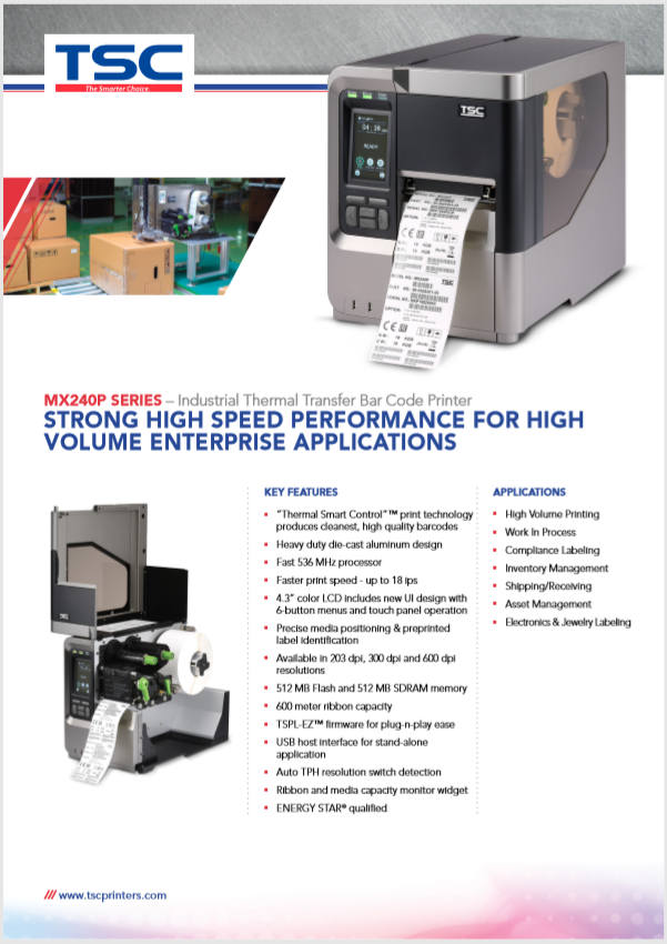 TSC MX240 Product Brochure