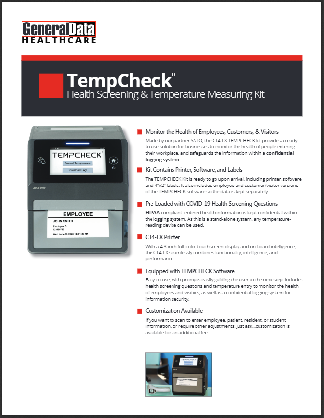 TEMPCHECK Health Screening & Temperature Measuring Kit Product Brochure
