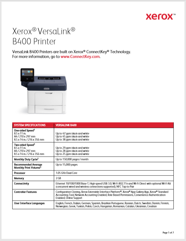 Xerox VersaLink B400 Printer